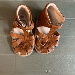 Little Love Bug Brown Closed Toe Fisherman Sandal Toddler Baby 6
